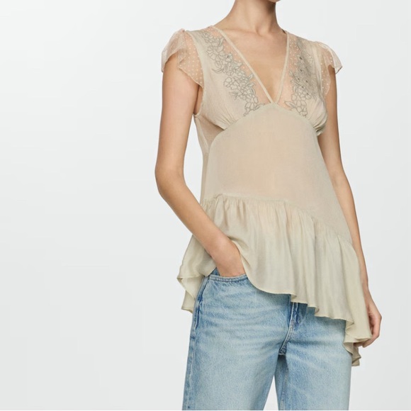 NWT MANGO asymmetrical blouse - Picture 2 of 7